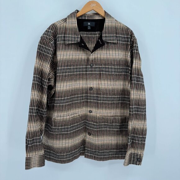 Banana Republic Mens XL‎ Shacket Barn Jacket Pocket Button Up Retro Thick Chore - Picture 3 of 9